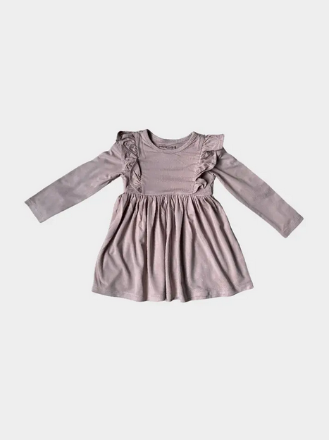 Lilac Ruffle Dress - Elegant Mommy