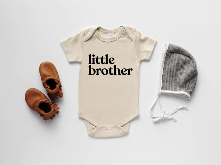 Little Brother Organic Cream Bodysuit- Olive - Elegant Mommy