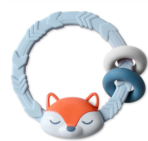 Ritzy Rattle  Silicone Teether Rattles  Fox - Elegant Mommy