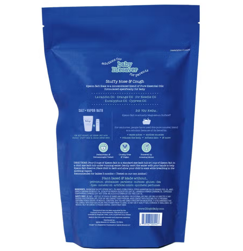 Stuffy Nose & Cough Essential Oil Epsom Salt Soak