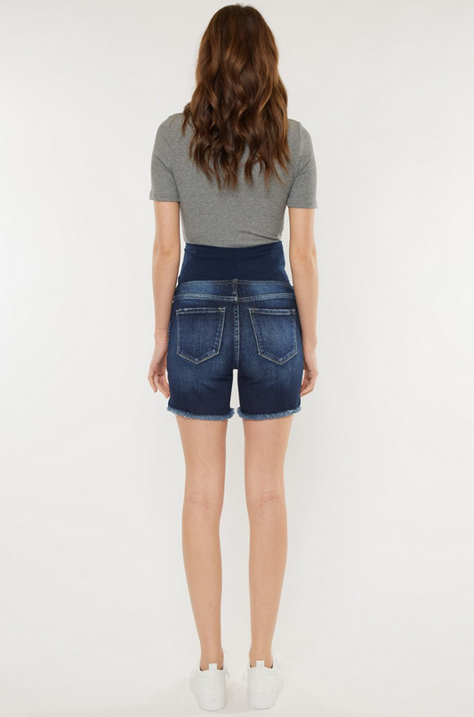 Kancan Maternity Denim Shorts - Dark - Elegant Mommy