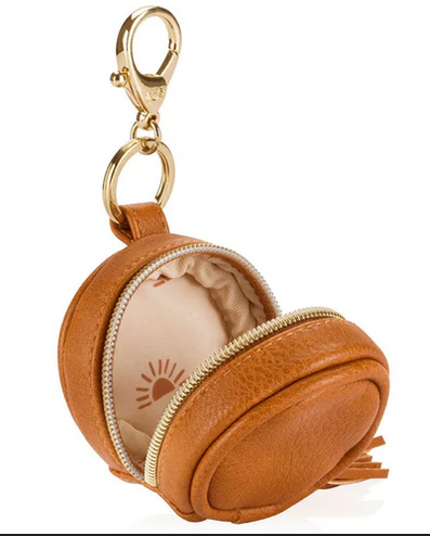 Itzy Ritzy Cognac Diaper Bag Charm Pod Keychain - Elegant Mommy
