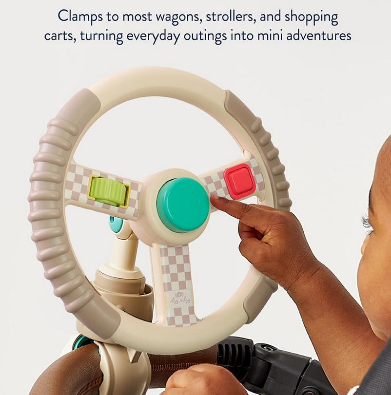 Bitzy Driver Steering Wheel Wagon and Stroller Activity Toy