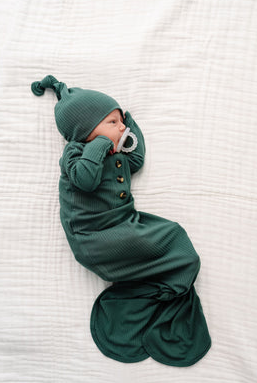 Pierce Ribbed Knotted Gown - NB-3M