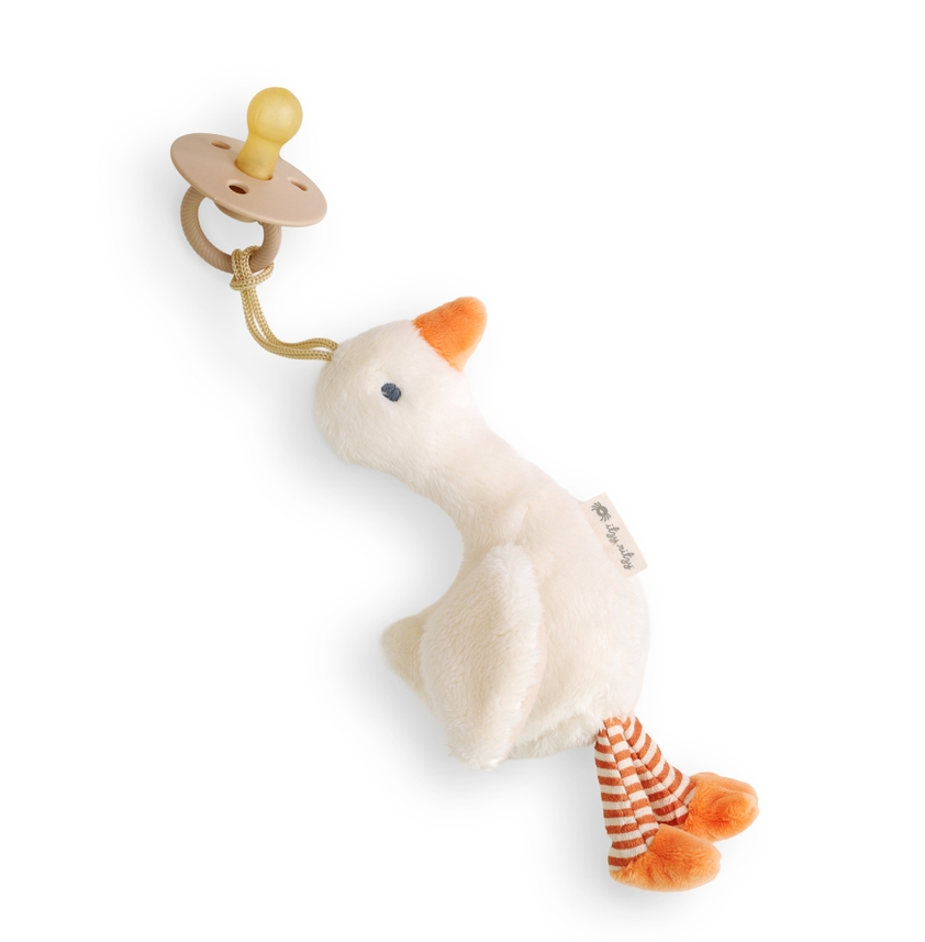Bitzy Pal Natural Rubber Pacifier & Plush- Goose