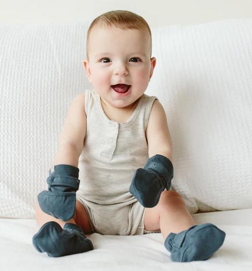 Bamboo Organic 2 pack - Mitts + Boots - Midnight 0-3M