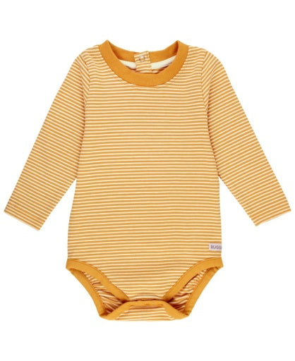 Knit Long Sleeve Bodysuit TINY HONEY STRIPE - Elegant Mommy