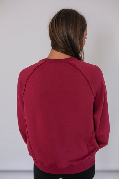 Big Hug Vertical Zip Breastfeeding Crewneck Raspberry
