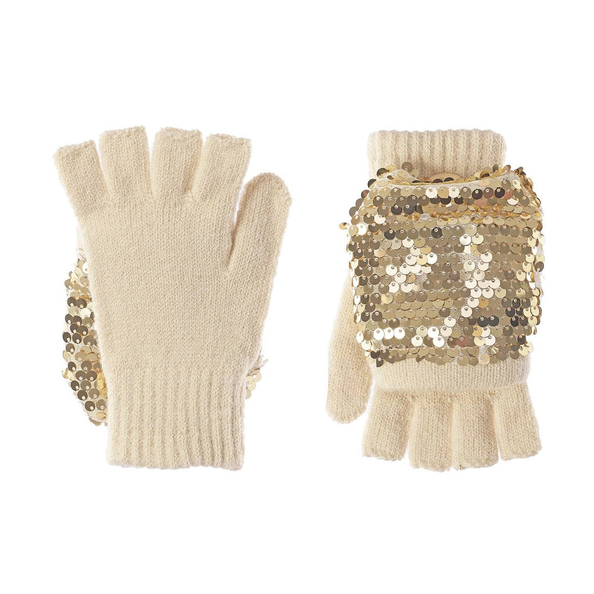 Shimmer Sequin Knitted Gloves 7-10 Years