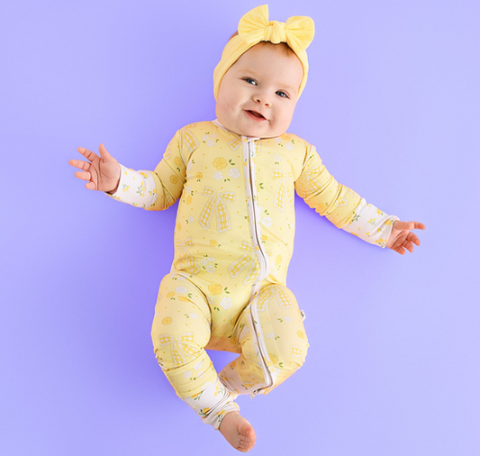 Lola Zip Bamboo One Piece Floral Baby Outfit