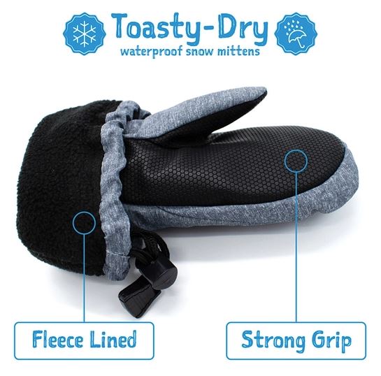 Black | Toasty-Dry Waterproof Mitten - Elegant Mommy