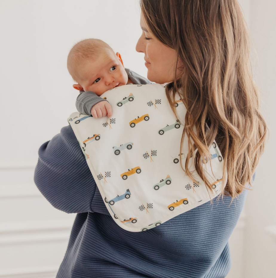 Copper Pearl Speedster Burp Cloth
