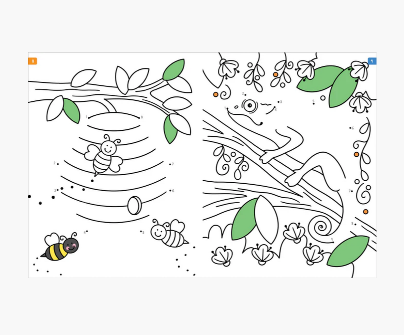 Animals Dot-to-Dot Coloring Book