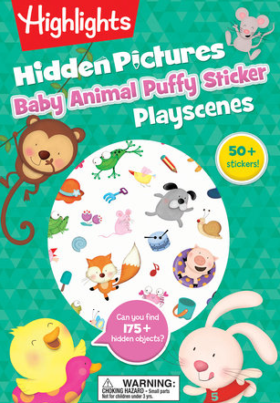Baby Animal Hidden Pictures Puffy Sticker Playscen