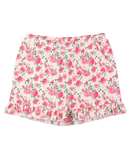 Girls Knit Ruffle Trim Shorts - English Roses