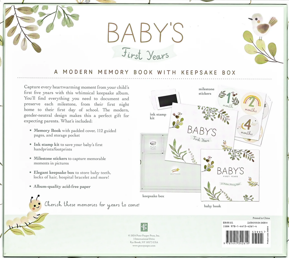 Baby's First Years-A Modern Memory Book with Keepsake Box