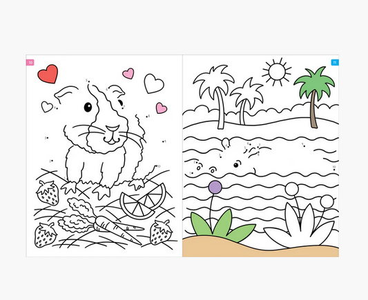 Animals Dot-to-Dot Coloring Book