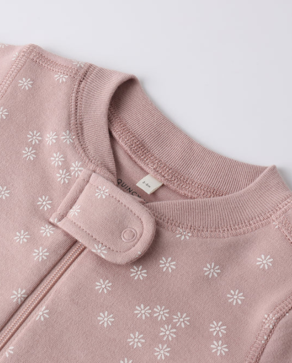ZIP LONGSLEEVE SLEEPER MAUVE DAISY