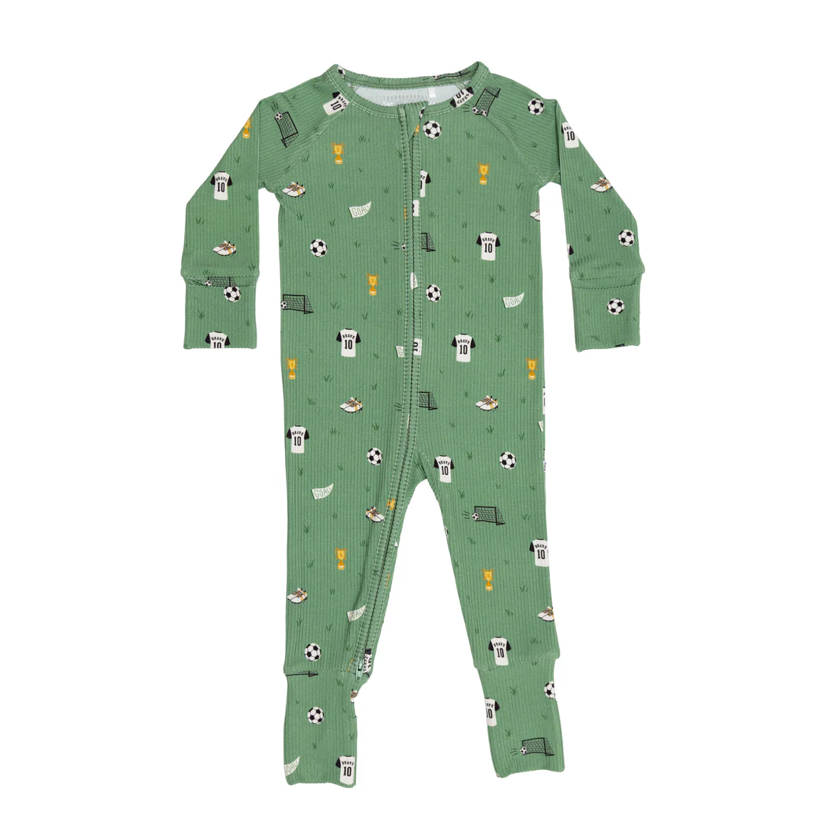 Soccer Small Ribbed Zip Romper
