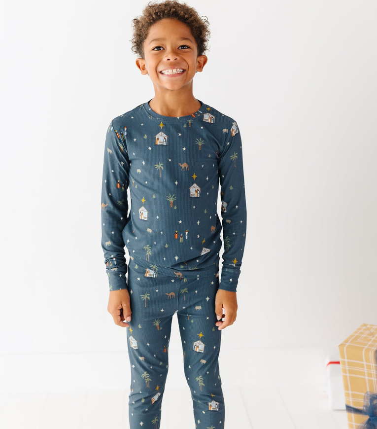 Nativity Blue Small Ribbed Two-Piece