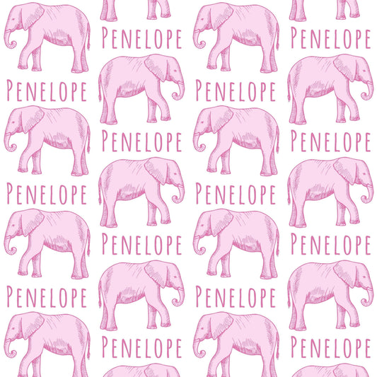 Sugar + Maple Plush Minky Fleece Personalized Blanket | Elephant