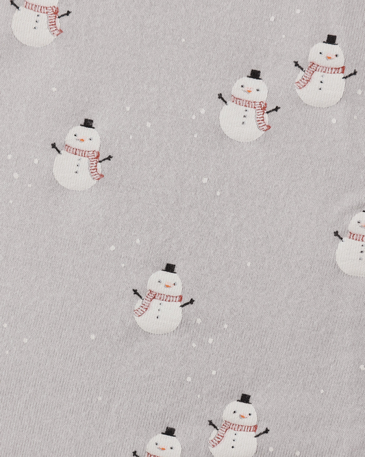 BAMBOO ZIP FOOTIE SNOWMAN