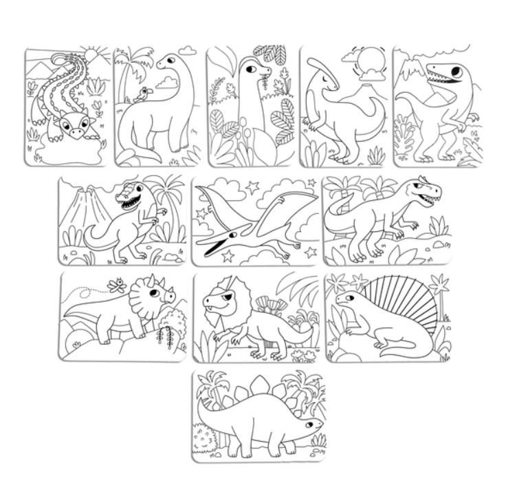 Undercover Art Hidden Pattern Coloring Activity Art Cards - Dinosaur