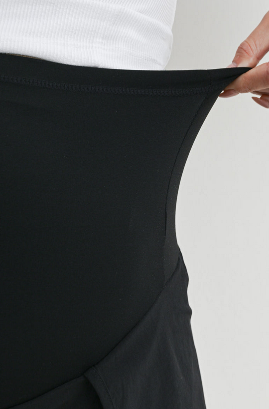 Active High Waisted Maternity Shorts - Black