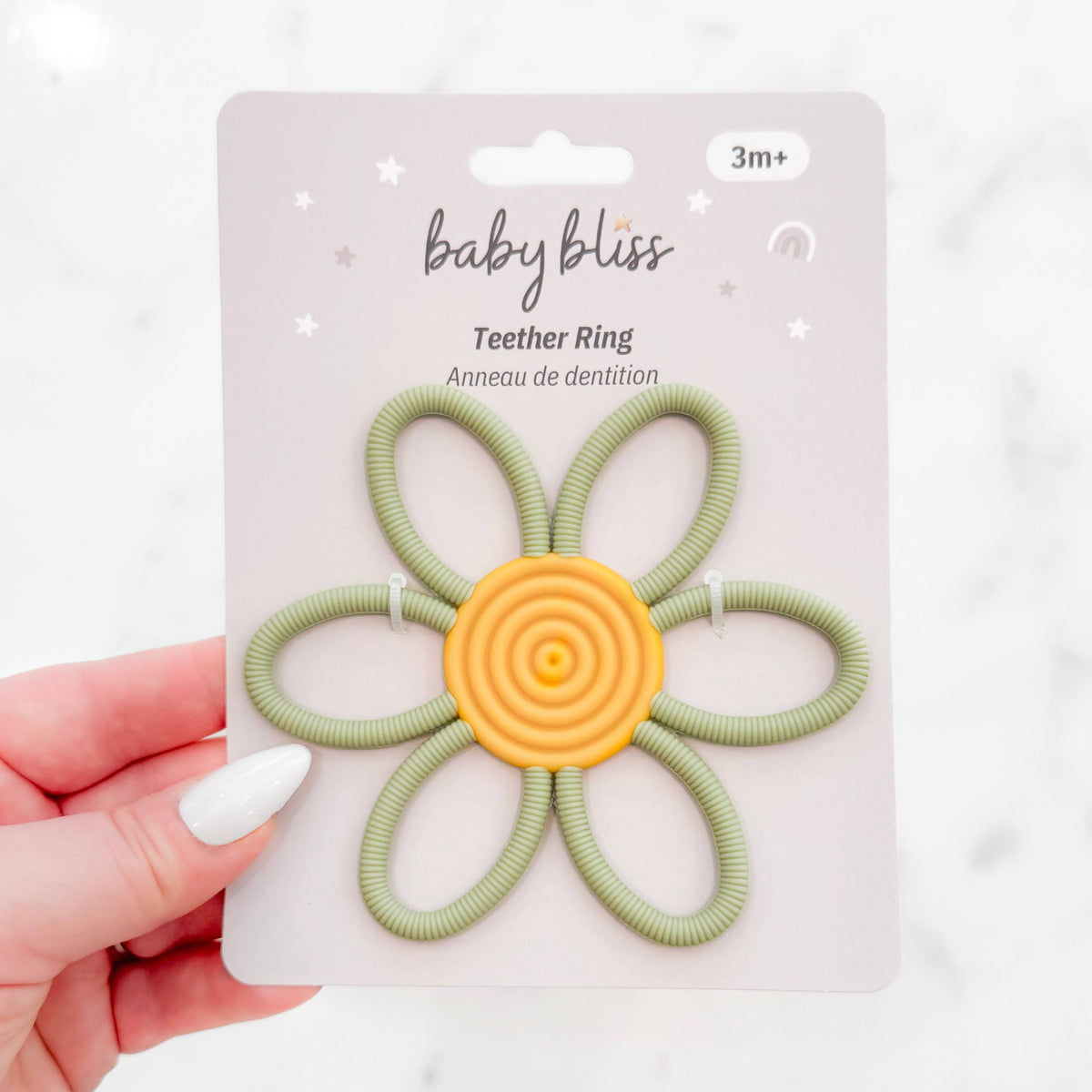 Teether Flower Ring - Green