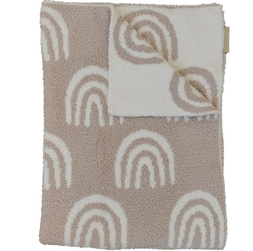 Taupe Rainbow Plush Blanket