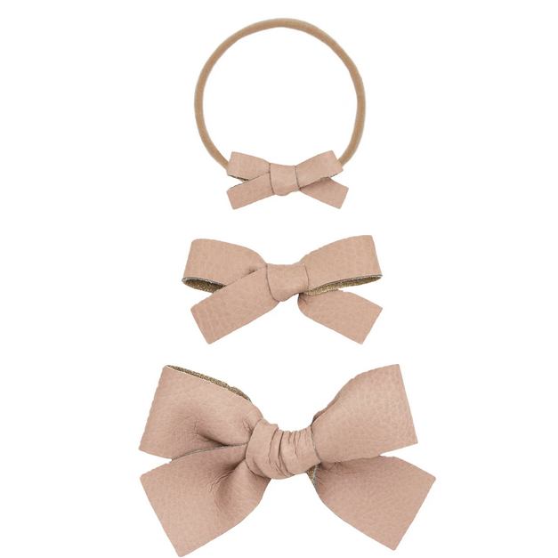 Primrose Leather Bow Nylon- Medium