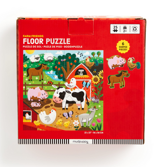 Farm Friends 25 Piece Floor Puzzle with Shaped Pieces
