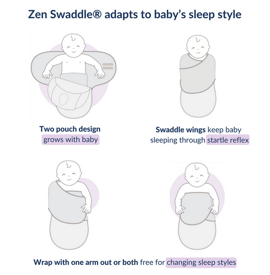 Nested Bean - Zen Swaddle - Grey Mist