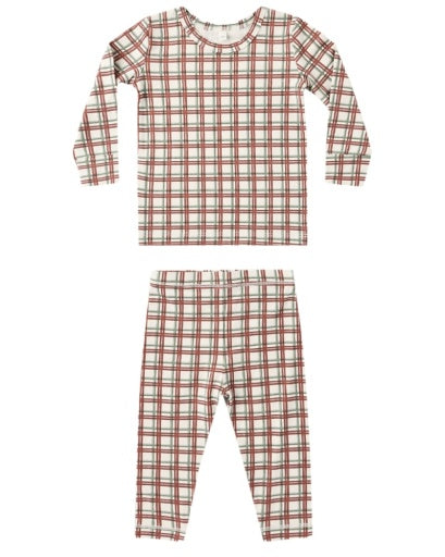 BAMBOO PAJAMA SET REDWOOD CHECK