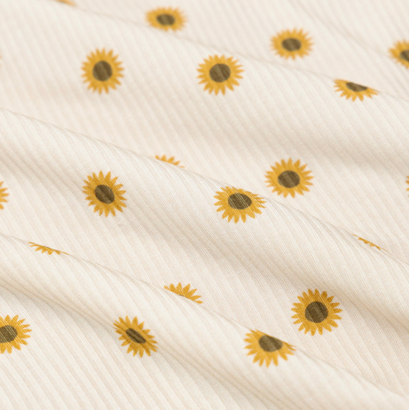 Sunflowers Small Ribbed Zip Romper