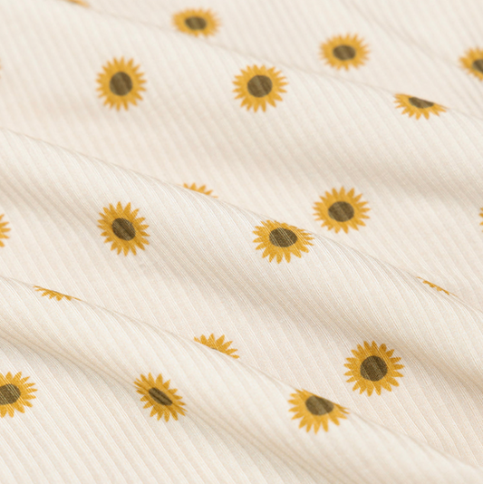 Sunflowers Small Ribbed Zip Romper