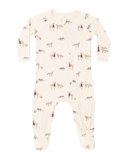 BAMBOO ZIP FOOTIE FOREST FRIENDS