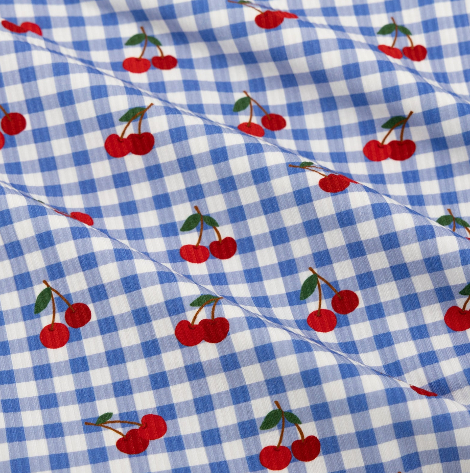 Vintage Cherries Small Ribbed Zip Romper