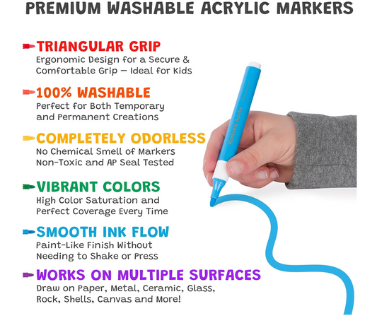 Magic Stix Washable Acrylic Markers 12 pk