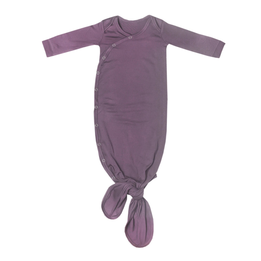 Plum Newborn Knotted Gown - Elegant Mommy