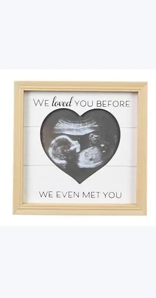 Wood Sonogram Picture Frame- Loved You Before - Elegant Mommy