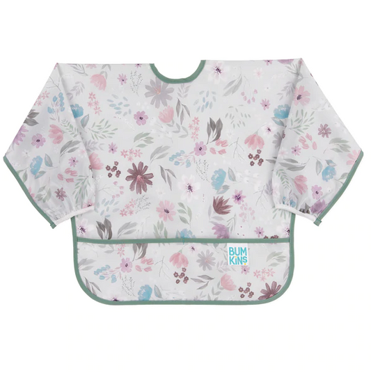Sleeved Bib- Floral - Elegant Mommy