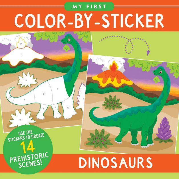 My First Color-by-Sticker Book -- Dinosaurs - Elegant Mommy