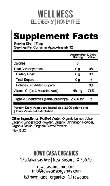 ELDERBERRY IMMUNE SUPPORT | 16 oz Honey Free - Elegant Mommy