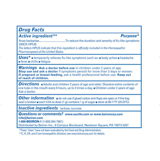 Boiron Cold & Flu Oscillococcinum 12 doses - Elegant Mommy