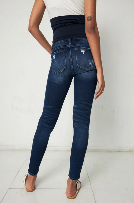 Kancan Ashley Maternity Super Skinny Dark Jeans - Elegant Mommy