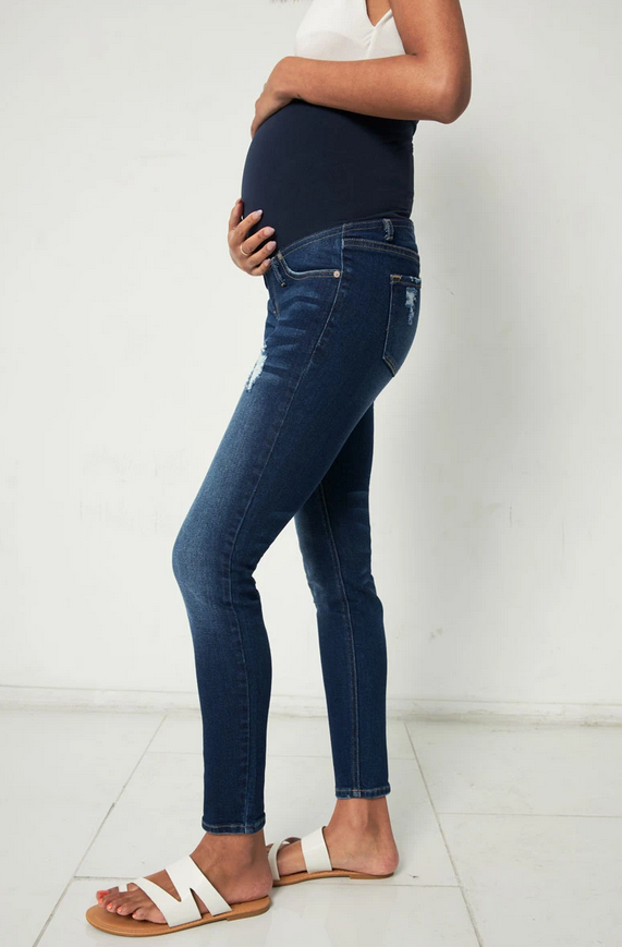 Kancan Ashley Maternity Super Skinny Dark Jeans - Elegant Mommy