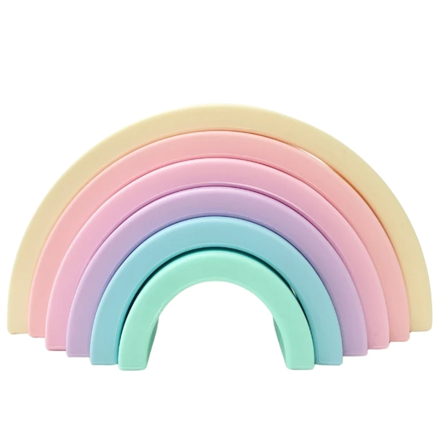 Silicone Rainbow Stacker - 6pc Pastel