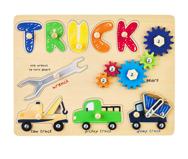 TRUCK BUSY BOARD WOOD PUZZLE