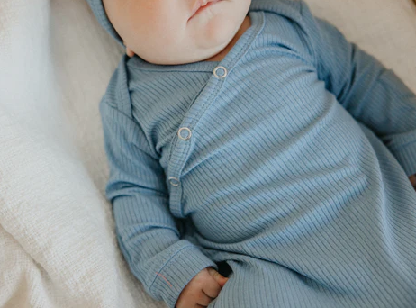 Atlantic Rib Newborn Knotted Gown - Elegant Mommy